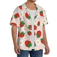 thumbnail image 2 of Sikiie Strawberry Floral Men's Wrinkle Free Untucked Cuban Shirt Business Casual Button Down Shirts Short Sleeve ShirtLarge, 2 of 5