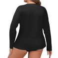 thumbnail image 4 of Long Sleeve T-Shirt for Women Plus Size Rash Guard Swim Shirt UV Protection Quick Dry Lightweight Top for Swimming and Outdoor Activities, 4 of 5