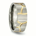 thumbnail image 4 of Titanium Grooved Yellow IP-plated Mens 8mm Brushed Band Ring 10 Size, 4 of 6
