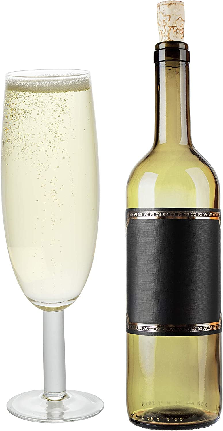 Oversized XL Champagne Flute Glasses (2 Pack) - 25 oz - Each Holds a Full Bottle of Champagne or Wine- Fun Giant Glassware for Parties, Bachelorettes & 21st Birthdays - Great Graduation Gift
