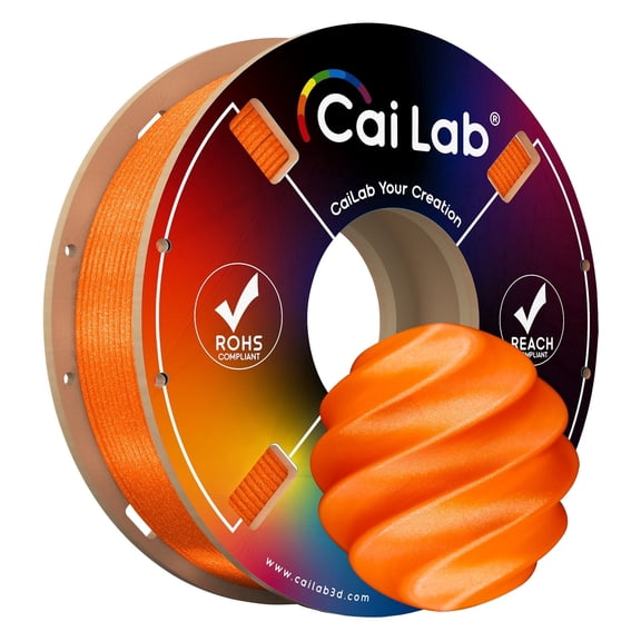 CaiLab PLA Chameleon 3D Printer Filament 1.75mm, Color-Shifting Finish, 200g (0.44 lb) Spool – Orange