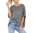 thumbnail image 3 of Women Cotton T-Shirt Summer Casual Loose Fit Short Sleeve Top, 3 of 6