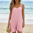 thumbnail image 6 of Women's Clothing Women's Summer Sleeveless V Neck Beach Dress Casual Loose Knotted Hem Tank Dress With Metal Ring Straps Pink S, 6 of 9