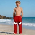 thumbnail image 6 of Teen Boys Minimalist Grumpy Face Print Joggers Lightweight Cotton Mix Sweatpants for Sleepwear Home, 4-13Y, 6 of 9
