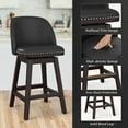 thumbnail image 3 of LUE BONA 26'' Swivel Bar Stools Set of 2, Counter Stools with Back & Footrest for Kitchen,Black, 3 of 8