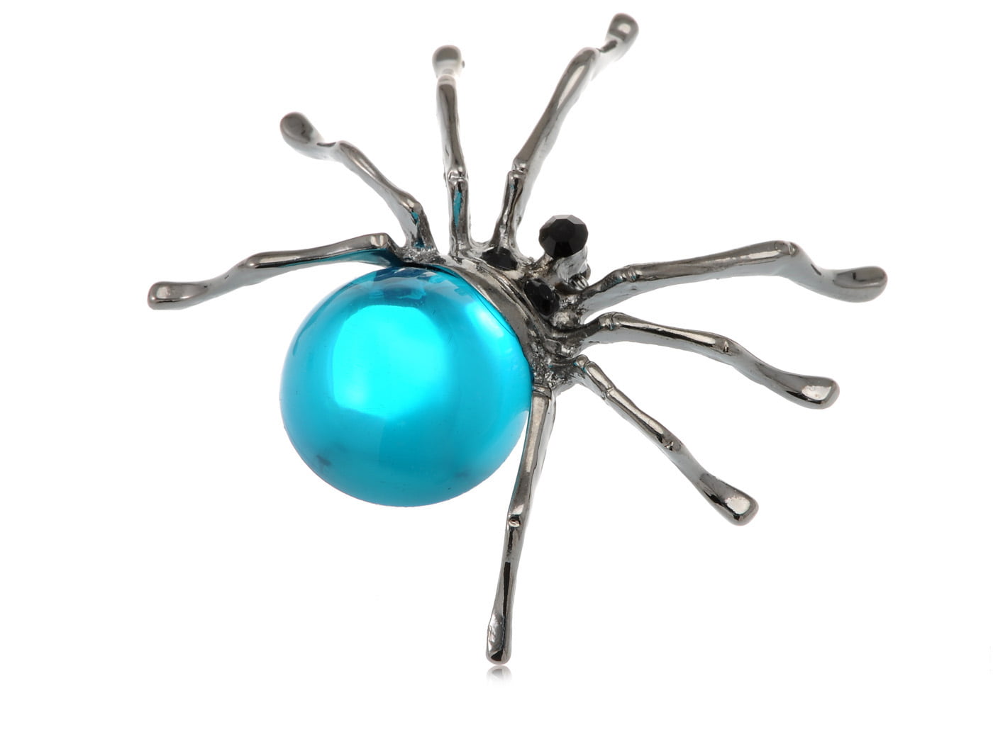 Grey Widow Spider Luxury Rhinestone Diamante Gem Brooch Metal Pin Badge