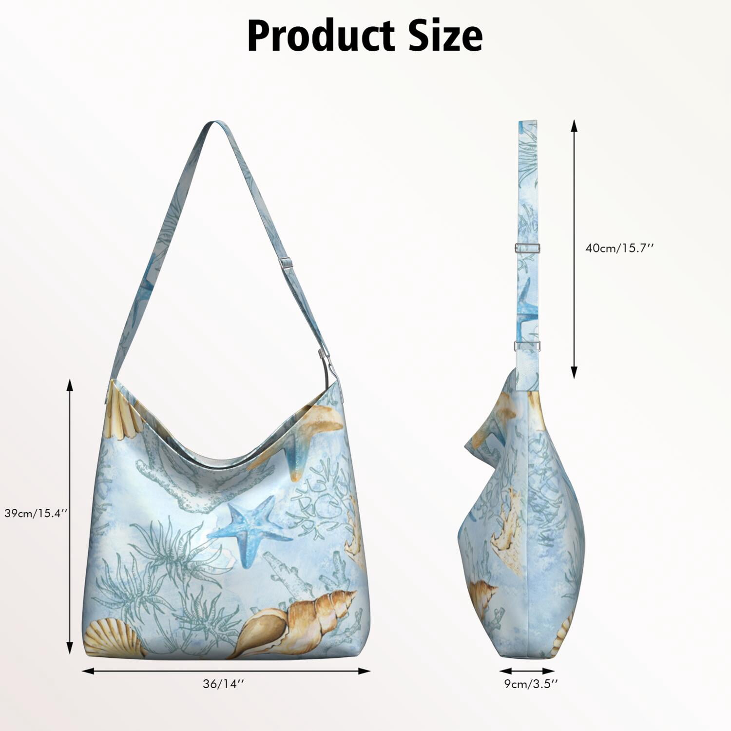 Casual Everyday Purse with Tropical Marine Print - Versatile Crossbody Bag for College Students & Professionals