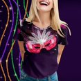 thumbnail image 2 of PMUYBHF T-Shirt Imprimé à Manches Courtes Col Rond pour Femmes Printemps Été 2168 L, 2 of 5