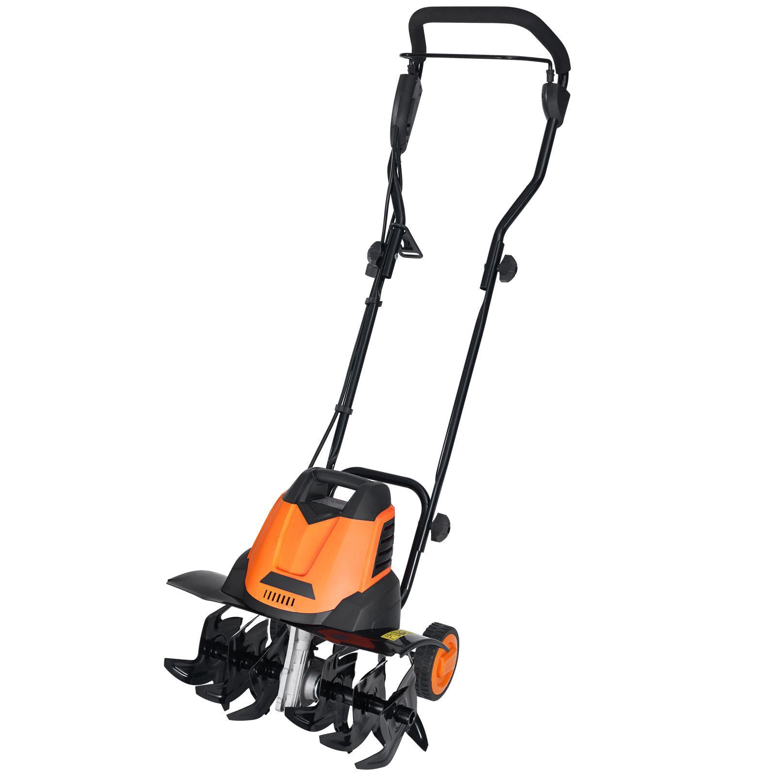 12 Amp Electric Tiller 18 Inch Width 3.94 Inch Depth Corded Steel Manganese Blades for Garden Lawn Soil