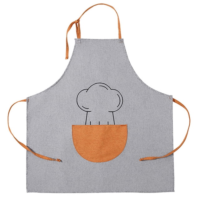 Tablier de Cuisine en Lin Simple: Tablier de Cuisine Ajustable Tablier de Chef avec Poche