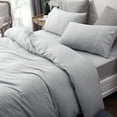 thumbnail image 7 of Pure Era King Size Duvet Cover Set Jersey Knit 100% Cotton T-shirt Fabric Gray ( 1 Duvet Cover + 2 Pillow Shams), 7 of 7