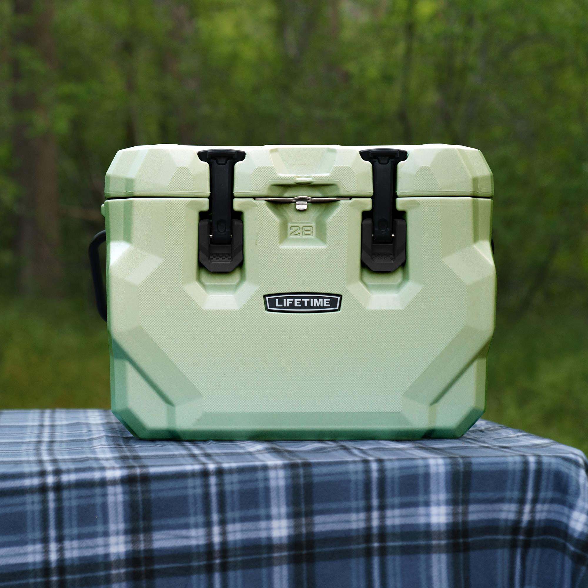 Lifetime 28 qt Bear-Resistant Camping Cooler, Premium High Performance, Ice Retention, Hard Cooler, 20 Can Capacity, Sage Green (91416)