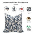 thumbnail image 4 of Fabdivine Block Print Throw Pillow Cover, 14x20 Inch Duck Canavs Decorative Cushion Cover, Floral Print Boho Design Blue Pillow Cover for Sofa and Couch, 4 of 5