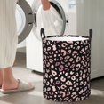thumbnail image 4 of Laundry Basket, Trendy shiny rose gold leopard Laundry Hamper Waterproof Laundry Bag Clothes Hamper Laundry Bin with Handles for Bedroom, Living Room, Kids Room, 4 of 6