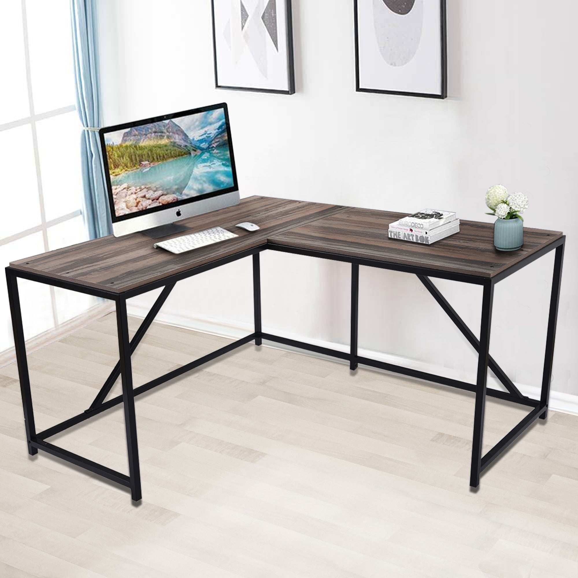 L-Shape Computer Table Study Desk Office Furniture PC Laptop Workstation Home AA 