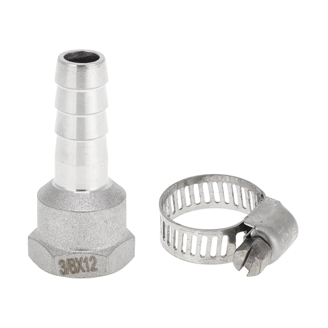 Accesorios de manguera de acero inoxidable 304 Unique Bargains 15/32" OD con conector de rosca hembra BSPT de 3/8" para aire, agua, aceite, gas, combustible, 1 juego tono plateado