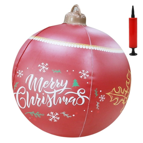 Mecorevxz Inflatable Christmas Balls Decorations Christmas Oversized Ornaments for Outdoor Patio Christmas Decor,Festive Pendants Inflatable Balloons Props,Red