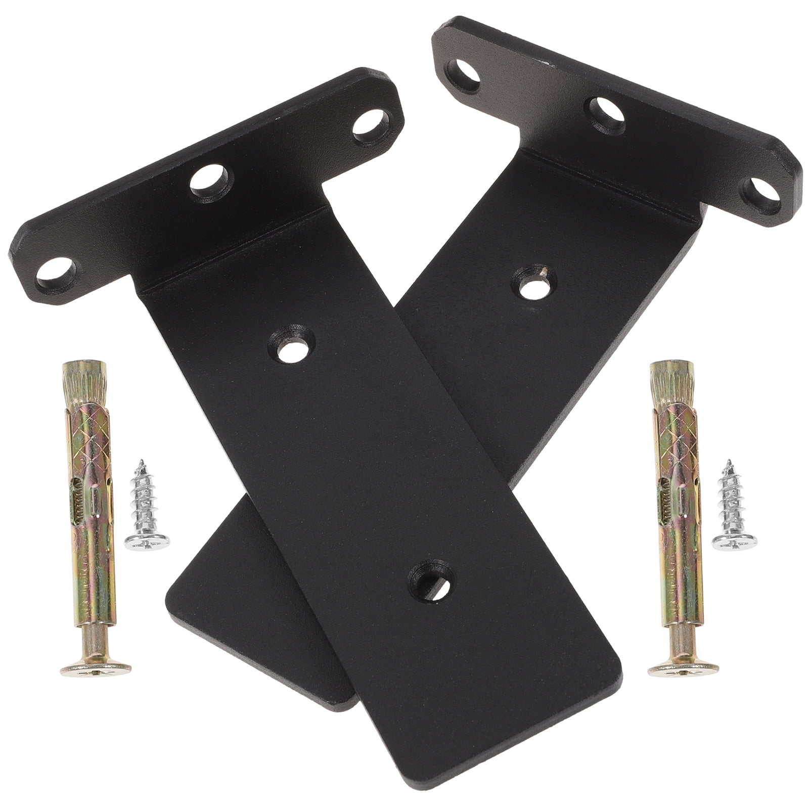 OUNONA  2 Pcs Shelf Brackets Support DIY Kitchen Storage Angled Black