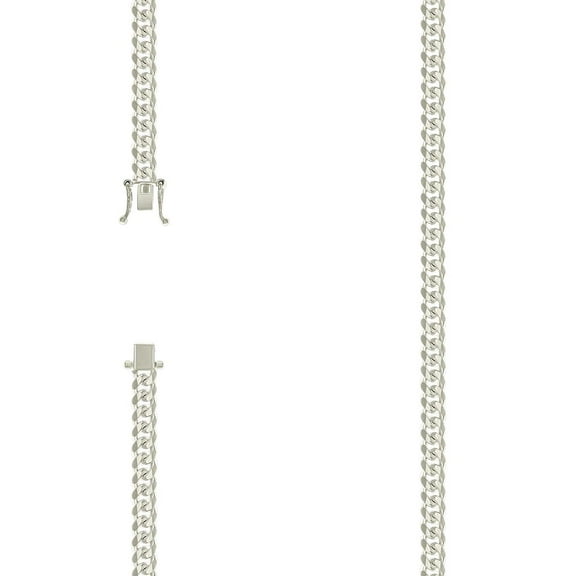 925 Sterling Silver Solid Comfort Curb Chain Silver 5mm Necklace 16 Inch Chain Necklace for Women and Men