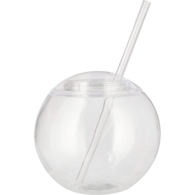 Taza para pecera, taza con forma de bola de pez, taza con forma de bola redonda, taza para beber vino, taza para fiesta en la playa, 660 ml