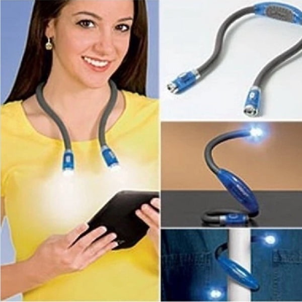 HELEVIA Handsfree LED Neck Night Adjustable Flexible Light Knitting Crocheting Book Light Reading Lamp for Reading in Bed or Car with Adjustable Brightness