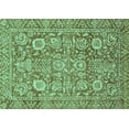 thumbnail image 1 of Ahgly Company Machine Washable Indoor Rectangle Oriental Turquoise Blue Traditional Area Rugs, 8' x 12', 1 of 4