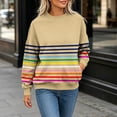 thumbnail image 5 of IUYRTFE Women's Colorful Striped Crew Neck Long Sleeve Sweatshirt – Relaxed Fit Casual Pullover for Fall, Winter, and Daily Wear, 5 of 5
