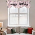 thumbnail image 2 of Happy Birthday Tie Up Valance Curtains for Windows, Kitchen Curtains Window Treatments, Pink Modern Abstract Art Short Window Shades Valances for Bedroom Bathroom Cafe 42"x18", 2 of 8
