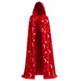 thumbnail image 3 of Women Velvet Long Hooded Cloak, Halloween Star Moon Print Front Tie Cape, Ladies Gothic Performance Cape XS-3XL, 3 of 7
