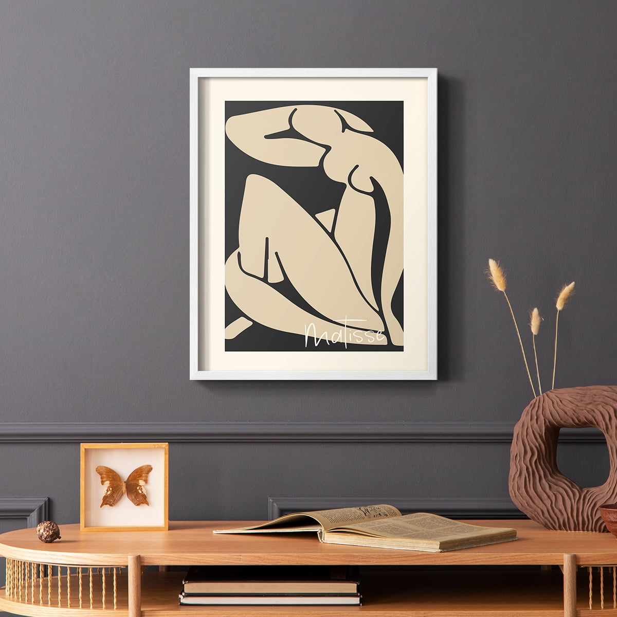 Matisse CCCVI in White Solid Wood 22 x 28 Framed Print
