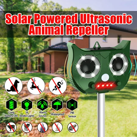 Solar PIR Ultrasonic Animal Repellent Dog Cat Insect Mosquito Repellent Outdoor Flash Light Outdoor Garden Expeller