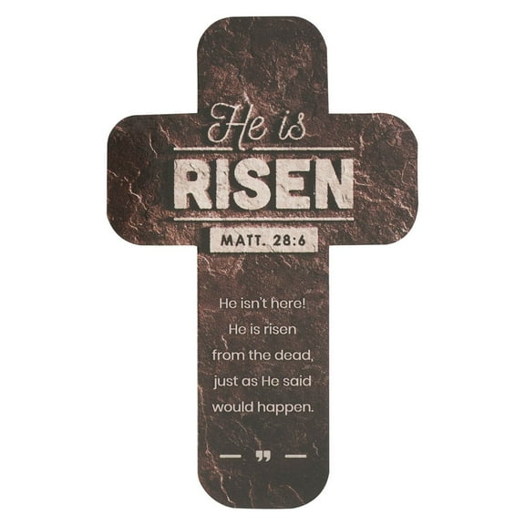 Cross Bookmark Stone He is Risen Matt. 28:6