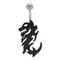 thumbnail image 1 of 14 gauge Black Chinese Dragon navel ring, 1 of 2
