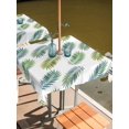 thumbnail image 2 of Outdoor Tablecloth with Umbrella Hole for Patio/Picnic/Party/Camping, Green Blue Palm Leaf Waterproof Table Cloth Square Cover Washable, Summer Botanical Tropical Plants (60"x 60"), 2 of 8