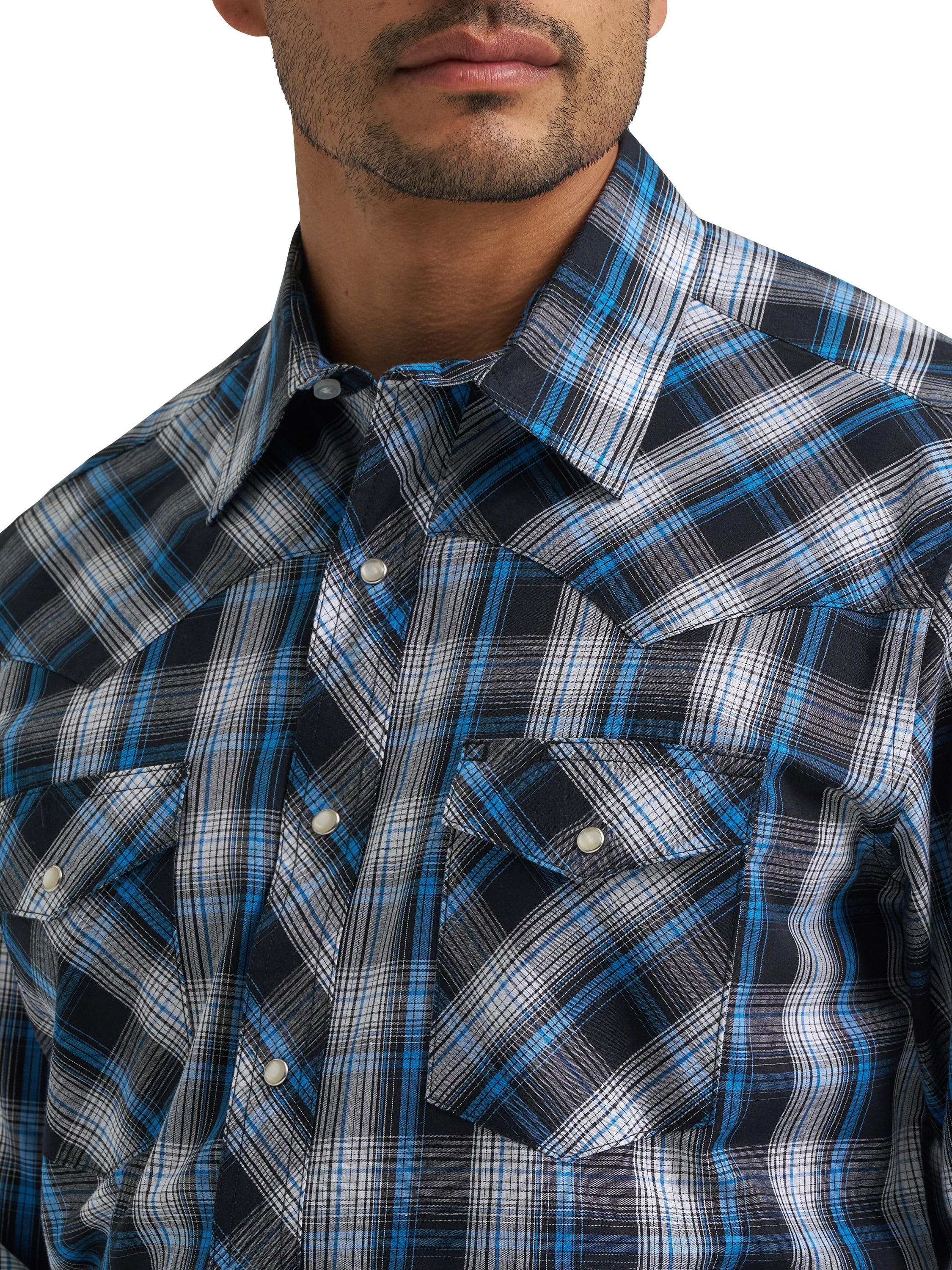 Wrangler® Men's and Big Men's Regular Fit Long Sleeve Western Shirt, Sizes S-5XL