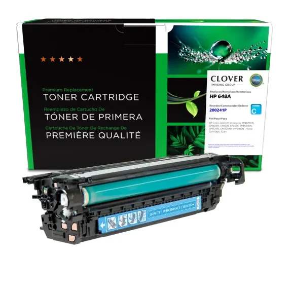 Remanufactured Clover Imaging Cyan Toner Cartridge compatible with HP 648A (CE261A)
