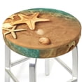 thumbnail image 3 of Balery Starfish And Seashell 1 Round Bar Stool Seat Covers Velvet Fabric Adjustable Protects from Scratches and Stains for 14-17 Inch Chair- 13 inch, 3 of 7
