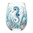 thumbnail image 2 of Artisanal Blue Ringed Octopus Glassware, Octopuss Wine Glass 2D Stemless Wine Glasses, Handcrafted Marine Animal Bar Glass, Turtle Jellyfish Seahorse for Coastal Home Ocean Decor, 2 of 4