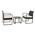 thumbnail image 2 of Patio Bistro Set, 3 Piece Bistro Table and Chairs Set, Outdoor Conversation Set with Cushions and Coffee Table, All Weather Wicker Furniture Set for Pool, Yard, Balcony, D8065, 2 of 7