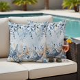thumbnail image 4 of Blue Eucalyptus Coastal Outdoor Waterproof Pillow Covers, Beach Starfish Shell Nautical Ombre Decorative Square Throw Pillowcase Sofa Cushion Sham for Patio/Couch/Chair, 16"x16" 2 Pack, 4 of 8