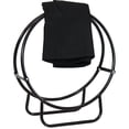 thumbnail image 1 of Sunnydaze Outdoor Heavy-Duty Steel Firewood Log Hoop Storage Rack with Weather-Resistant PVC Log Hoop Cover - 24" - Black, 1 of 10