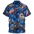 thumbnail image 2 of Button Up Shirt Men Dinosaur Print Print Short Sleeve Turndown Collar Shirts Classic Fit Casual Lightweight Shirts for Men, 2 of 3