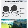 thumbnail image 4 of Joopin Polarized Clip on Sunglasses for Women Men Rimless Flip Up Anti-Glare Driving Glasses(Silver), 4 of 9