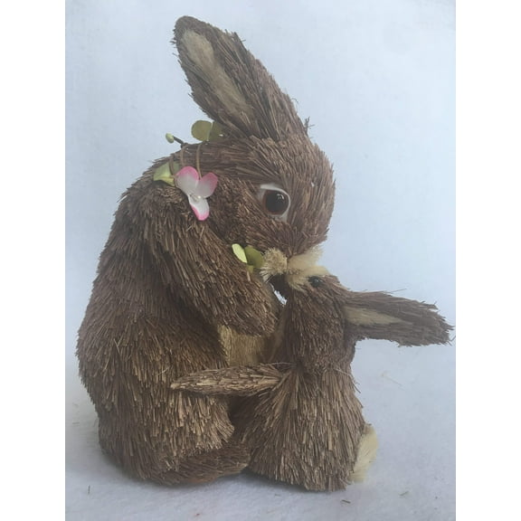 Easter Sisal Medium Mother and Baby Bunny