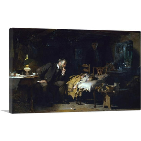 ARTCANVAS The Doctor 1891 Canvas Art Print by Luke Fildes - Size: 26" x 18" (0.75" Deep)
