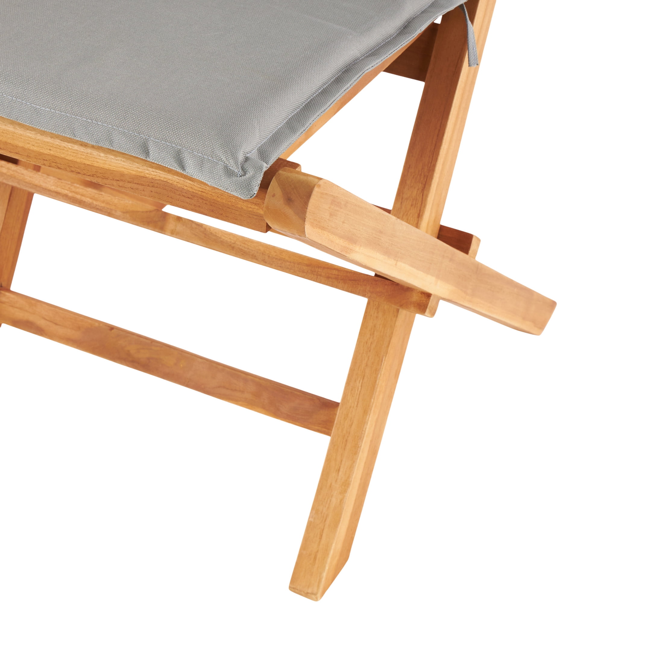 DecMode Folding Outdoor Dining Chair with Cushions - Teak Wood - Set of 2 - Brown