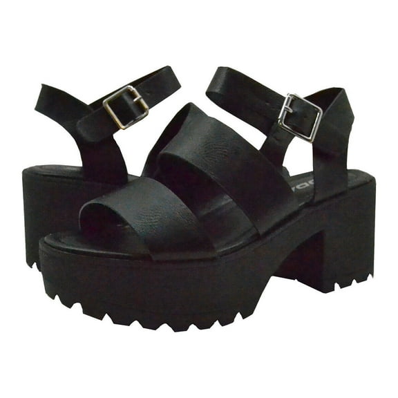 Soda Women's Shoes Account Strappy Platform Block Heel Sandals