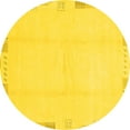 thumbnail image 1 of Ahgly Company Machine Washable Indoor Round Solid Yellow Modern Area Rugs, 7' Round, 1 of 4