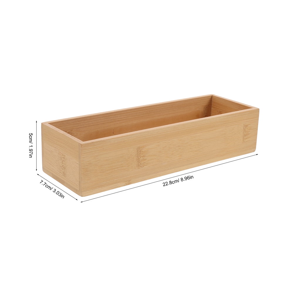ULTNICE 3Pcs Bamboo Utensil Holder for Drawer Solid Wood Organizer with Minimalist Design