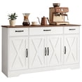 thumbnail image 1 of HOMCOM Sideboard Buffet Cabinet, 55" Farmhouse Kitchen Cabinet, White, 1 of 10